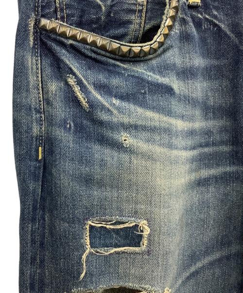 Hysteric Glamour（ヒステリックグラマー）Hysteric Glamour (ヒステリックグラマー) ダメージ加工デニムパンツ ブルー サイズ:W29L32の古着・服飾アイテム