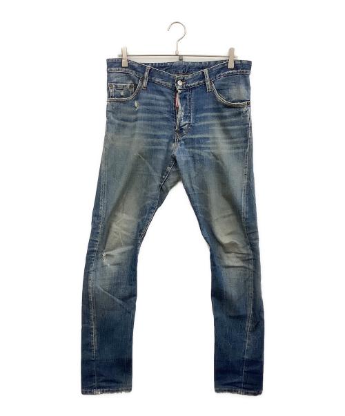 DSQUARED2（ディースクエアード）DSQUARED2 (ディースクエアード) ダメージ加工デニムパンツ ブルー サイズ:48の古着・服飾アイテム