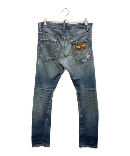 DSQUARED2（ディースクエアード）DSQUARED2 (ディースクエアード) ダメージ加工デニムパンツ ブルー サイズ:48の古着・服飾アイテム