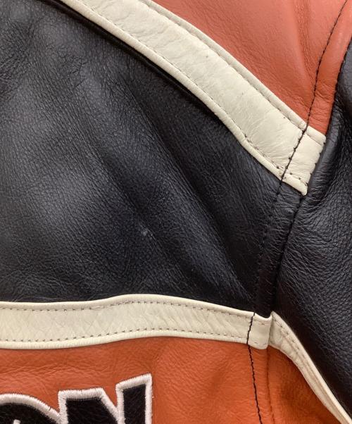 HARLEY-DAVIDSON（ハーレーダビッドソン）HARLEY-DAVIDSON (ハーレーダビッドソン) シングルライダースジャケット ブラック×ブラウン サイズ:Mの古着・服飾アイテム