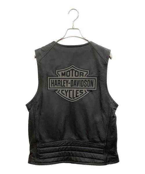 HARLEY-DAVIDSON（ハーレーダビッドソン）HARLEY-DAVIDSON (ハーレーダビッドソン) レザーベスト ブラック サイズ:Mの古着・服飾アイテム
