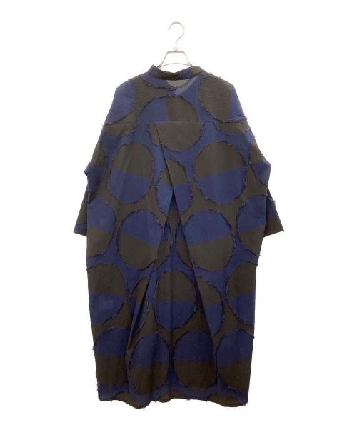 芽風（メフウ）芽風 (メフウ) 長袖ワンピース ブルー×ブラック サイズ:38の古着・服飾アイテム