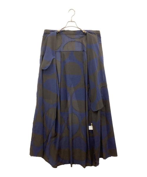 芽風（メフウ）芽風 (メフウ) 長袖ワンピース ブルー×ブラック サイズ:38の古着・服飾アイテム