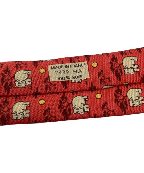 HERMES（エルメス）HERMES (エルメス) シルクネクタイ レッド サイズ:−の古着・服飾アイテム