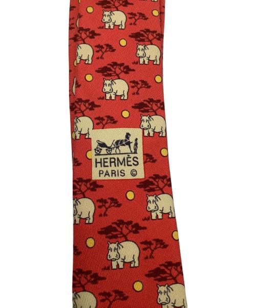 HERMES（エルメス）HERMES (エルメス) シルクネクタイ レッド サイズ:−の古着・服飾アイテム