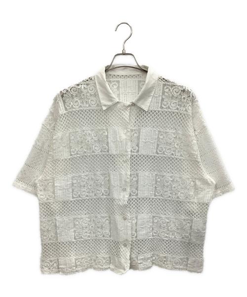 SUM1 STYLE（スミスタイル）SUM1 STYLE (スミスタイル) レースシャツ ホワイト サイズ:Fの古着・服飾アイテム