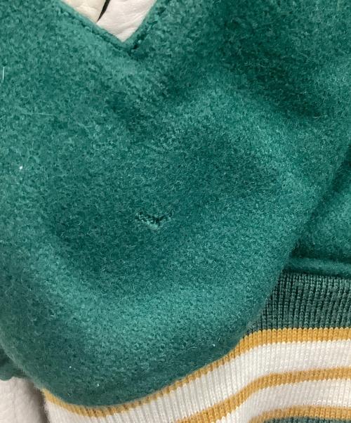 POSHBOY（ポッシュボーイ）POSHBOY (ポッシュボーイ) スタジャン グリーン×ベージュ サイズ:Fの古着・服飾アイテム