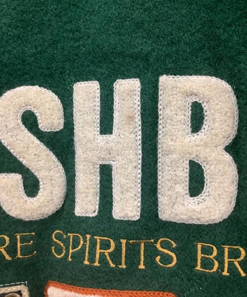 POSHBOY（ポッシュボーイ）POSHBOY (ポッシュボーイ) スタジャン グリーン×ベージュ サイズ:Fの古着・服飾アイテム