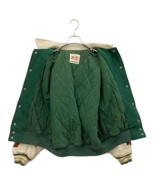 POSHBOY（ポッシュボーイ）POSHBOY (ポッシュボーイ) スタジャン グリーン×ベージュ サイズ:Fの古着・服飾アイテム