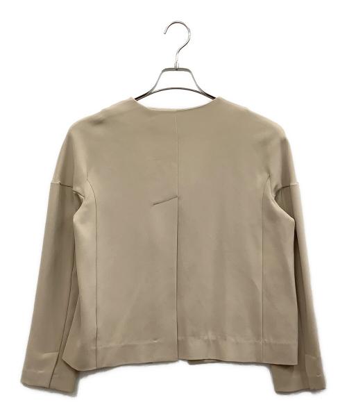 Sov.（ソブ）Sov. (ソブ) ノーカラージャケット ベージュ サイズ:36の古着・服飾アイテム