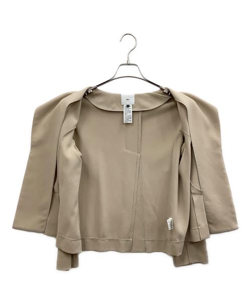 Sov.（ソブ）Sov. (ソブ) ノーカラージャケット ベージュ サイズ:36の古着・服飾アイテム