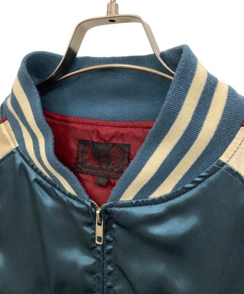 一心如鏡（イッシンニョキョウ）一心如鏡 (イッシンニョキョウ) スカジャン スカイブルー×ホワイト サイズ:5Lの古着・服飾アイテム