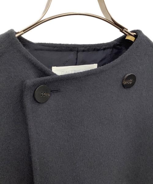 GALERIE VIE（ギャルリーヴィー）GALERIE VIE (ギャルリーヴィー) ウールダブルフェイスショートノーカラートレンチコート ネイビー サイズ:Fの古着・服飾アイテム