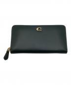 COACHコーチ）の古着「ラウンドファスナー財布」｜グリーン