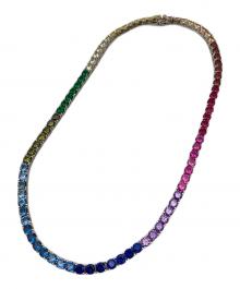 King Ice（キングアイス）の古着「テニスチェーンネックレス」｜マルチカラー