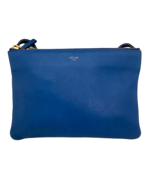 CELINE（セリーヌ）CELINE (セリーヌ) トリオラージショルダーバッグ ブルー サイズ:-の古着・服飾アイテム