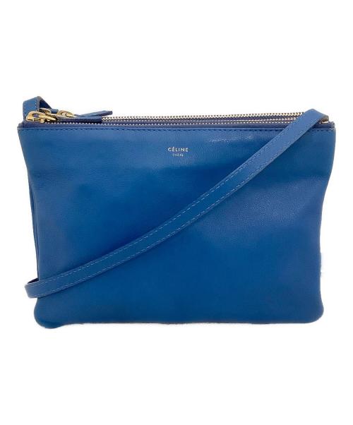 CELINE（セリーヌ）CELINE (セリーヌ) トリオラージショルダーバッグ ブルー サイズ:-の古着・服飾アイテム