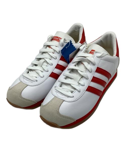 adidas（アディダス）adidas (アディダス) ローカットスニーカー ホワイト×レッド サイズ:24の古着・服飾アイテム