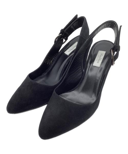 MaxMara（マックスマーラ）MaxMara (マックスマーラ) スウェードパンプス ブラック サイズ:36の古着・服飾アイテム