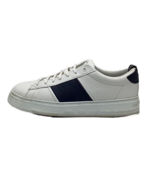 EMPORIO ARMANI（エンポリオアルマーニ）EMPORIO ARMANI (エンポリオアルマーニ) ローカットスニーカー ネイビー×ホワイト サイズ:UK8の古着・服飾アイテム