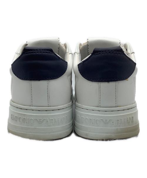 EMPORIO ARMANI（エンポリオアルマーニ）EMPORIO ARMANI (エンポリオアルマーニ) ローカットスニーカー ネイビー×ホワイト サイズ:UK8の古着・服飾アイテム