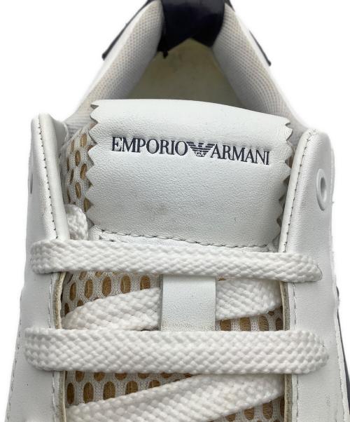 EMPORIO ARMANI（エンポリオアルマーニ）EMPORIO ARMANI (エンポリオアルマーニ) ローカットスニーカー ネイビー×ホワイト サイズ:UK8の古着・服飾アイテム