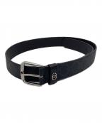 GUCCIグッチ）の古着「インターロッキングG ディテール付き ベルト」｜ブラック