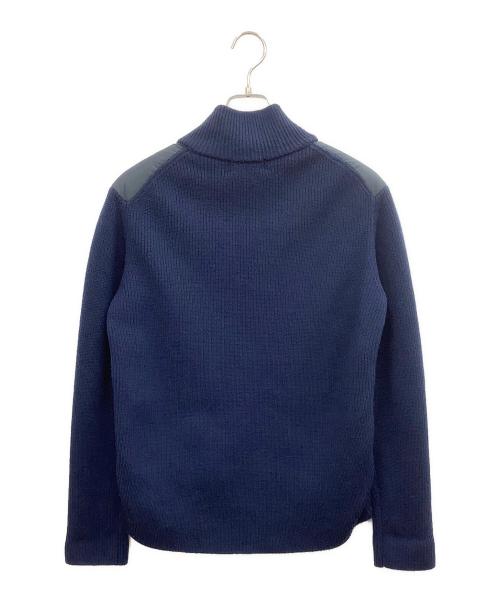 BARNEYS NEWYORK（バーニーズ・ニューヨーク）BARNEYS NEWYORK (バーニーズ・ニューヨーク) ダウンニットコンビネーションブルゾン ネイビー サイズ:Mの古着・服飾アイテム