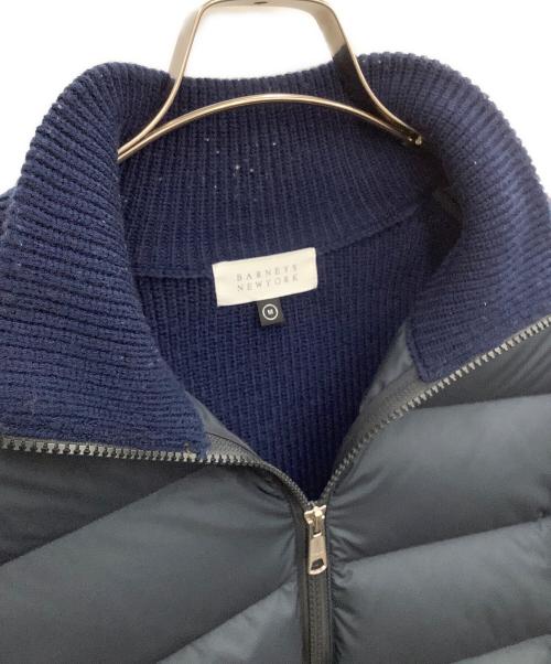 BARNEYS NEWYORK（バーニーズ・ニューヨーク）BARNEYS NEWYORK (バーニーズ・ニューヨーク) ダウンニットコンビネーションブルゾン ネイビー サイズ:Mの古着・服飾アイテム