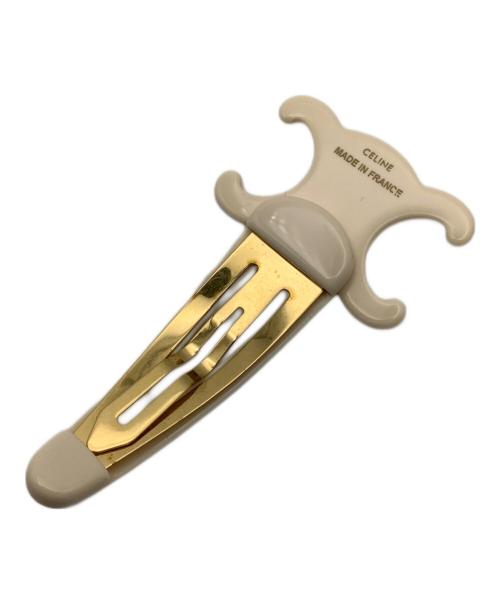 CELINE（セリーヌ）CELINE (セリーヌ) ラージスナップヘアクリップ アイボリー×ゴールド サイズ:−の古着・服飾アイテム
