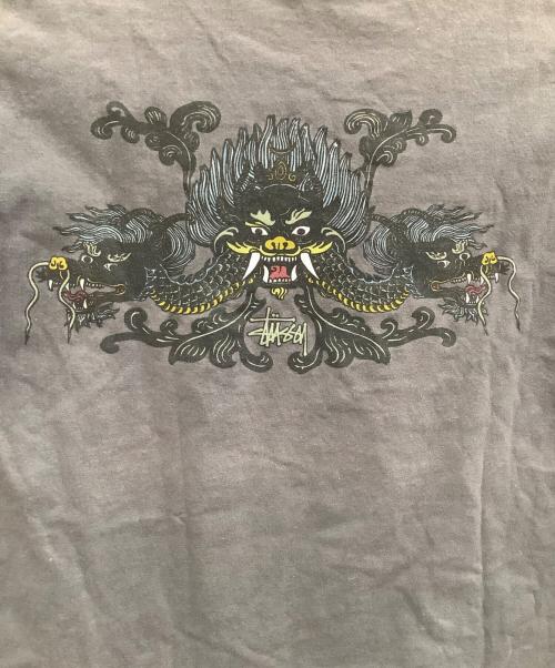 stussy（ステューシー）stussy (ステューシー) ドラゴンプリントTシャツ グレー サイズ:Mの古着・服飾アイテム