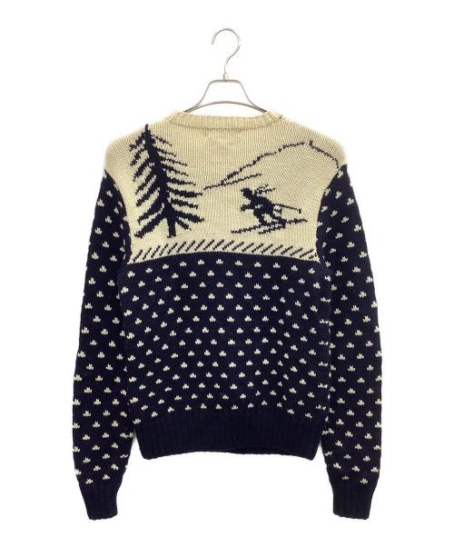 POLO RALPH LAUREN（ポロ・ラルフローレン）POLO RALPH LAUREN (ポロ・ラルフローレン) 厚手ニット アイボリー×ネイビー サイズ:Lの古着・服飾アイテム