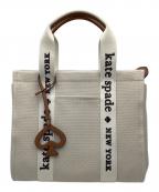 Kate Spadeケイトスペード）の古着「プレンティ キャンバス スモール トート」｜ベージュ×ブラウン