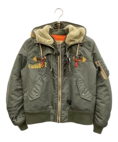 AVIREX（アヴィレックス）AVIREX (アヴィレックス) フライトジャケット カーキ サイズ:Mの古着・服飾アイテム