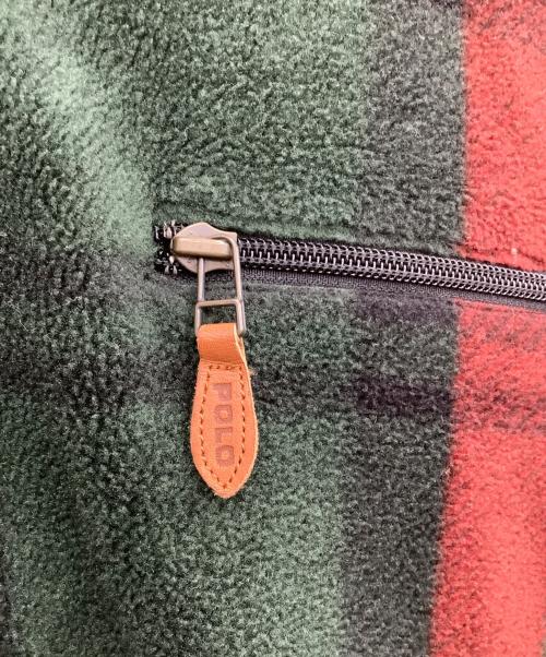 POLO RALPH LAUREN（ポロ・ラルフローレン）POLO RALPH LAUREN (ポロ・ラルフローレン) ハーフスナップフリースジャケット レッド×グリーン サイズ:LLの古着・服飾アイテム