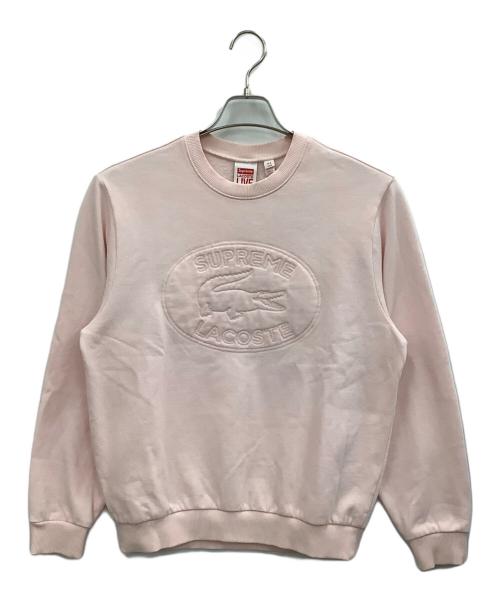 Lacoste L!VE（ラコステライブ）Lacoste L!VE (ラコステライブ) SUPREME (シュプリーム) クルーネックスウェット ピンク サイズ:Mの古着・服飾アイテム