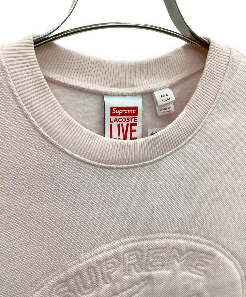 Lacoste L!VE（ラコステライブ）Lacoste L!VE (ラコステライブ) SUPREME (シュプリーム) クルーネックスウェット ピンク サイズ:Mの古着・服飾アイテム
