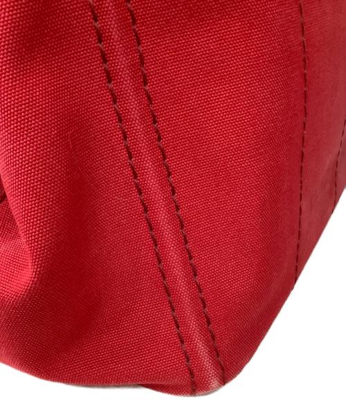 PRADA（プラダ）PRADA (プラダ) 2WAYキャンバストートバッグ レッドの古着・服飾アイテム