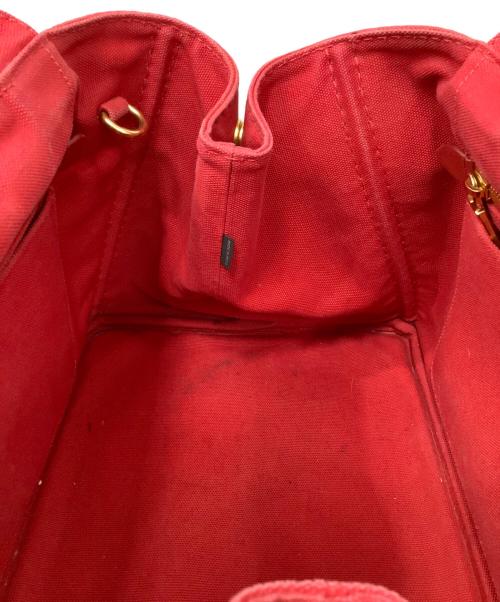 PRADA（プラダ）PRADA (プラダ) 2WAYキャンバストートバッグ レッドの古着・服飾アイテム