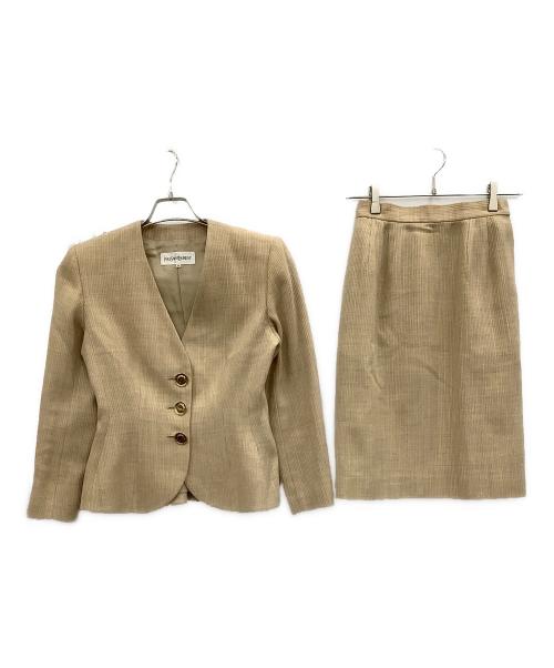 Yves Saint Laurent（イヴサンローラン）Yves Saint Laurent (イヴサンローラン) セットアップスーツ ベージュ サイズ:34の古着・服飾アイテム