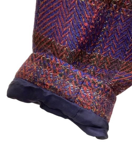 Yves Saint Laurent（イヴサンローラン）Yves Saint Laurent (イヴサンローラン) ツイードジャケット ネイビー×レッド サイズ:36の古着・服飾アイテム