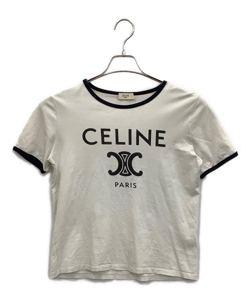 CELINE（セリーヌ）CELINE (セリーヌ) トリオンロゴプリントTシャツ ホワイト サイズ:Mの古着・服飾アイテム