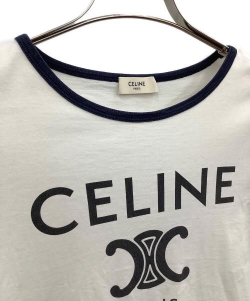 CELINE（セリーヌ）CELINE (セリーヌ) トリオンロゴプリントTシャツ ホワイト サイズ:Mの古着・服飾アイテム