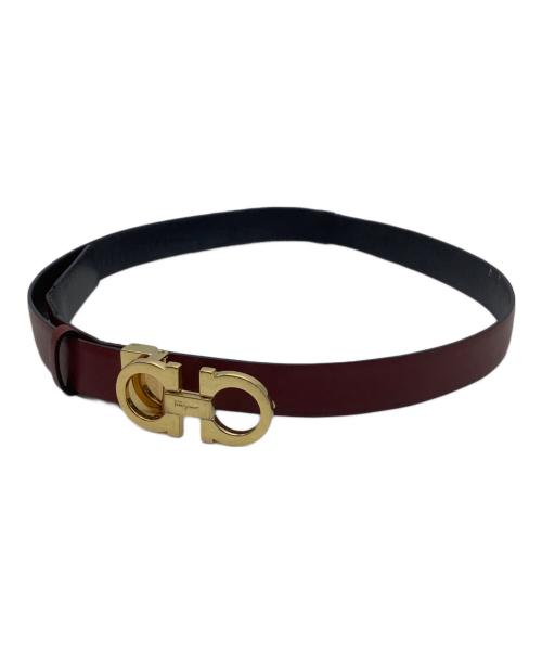 Salvatore Ferragamo（サルヴァトーレ フェラガモ）Salvatore Ferragamo (サルヴァトーレ フェラガモ) ダブルガンチーニレザーベルト ワインレッド サイズ:−の古着・服飾アイテム