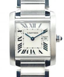 Cartier（カルティエ）の古着「Tank Francaise Boys タンクフランセーズMM Ref:W51011Q3 ホワイト文字盤」