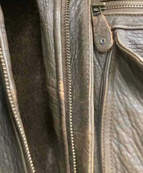 SPRAZZO（スプラッツォ）SPRAZZO (スプラッツォ) ラムレザーフライトジャケット ブラウン サイズ:Lの古着・服飾アイテム