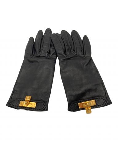 中古・古着通販】HERMES (エルメス) ケリー装飾レザーグローブ