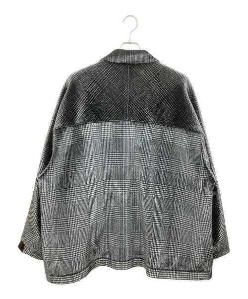 N.HOOLYWOOD（エヌ ハリウッド）N.HOOLYWOOD (エヌ ハリウッド) ステンカラーコート グレー×ブラック サイズ:38の古着・服飾アイテム