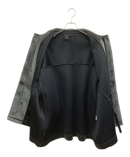 N.HOOLYWOOD（エヌ ハリウッド）N.HOOLYWOOD (エヌ ハリウッド) ステンカラーコート グレー×ブラック サイズ:38の古着・服飾アイテム