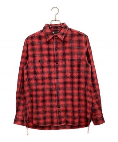 はな⭐︎MINEDENIM レッド デニムシャツ 長袖 中古・古着通販】MINEDENIM (マインデニム) 長袖シャツ レッド サイズ